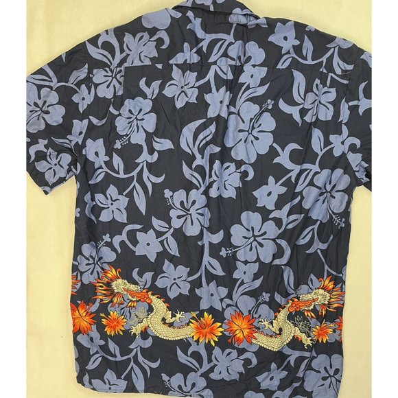 Hilo Hattie Dragons Hawaiian Shirt Mens Large Serpents Flowers Tropical - Picture 3 of 9